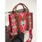 Damen-Einkaufstasche mit Boho-Ethno-Print – Vintage-inspirierte Canvas-Handtasche mit Lederakzenten, ideal für Freizeitausflüge und den täglichen Gebrauch