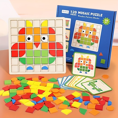 3D Mosaikpuzzles - Mehrfarbige mehrförmige Bildungsspiel Desktop Spiele Bausteine Ideal Weihnachts- und Halloween Geschenke für Kinder Weihnachtsgeschenk