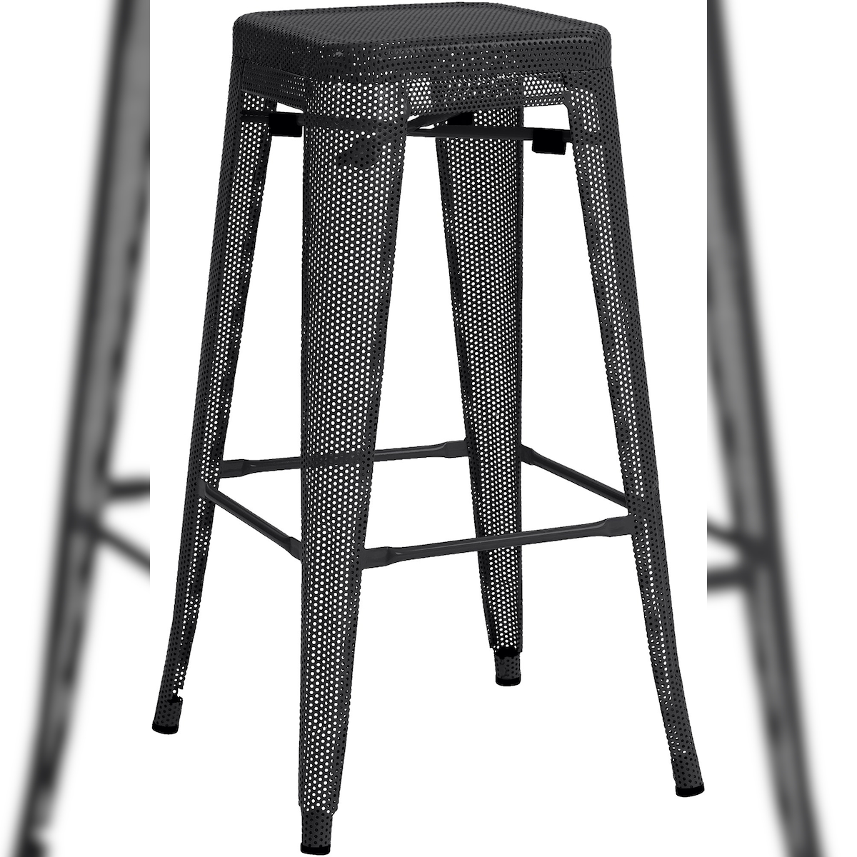 DELUKE® Barhocker SEOUL - Schwarz, Metall | Barhocker ohne Lehne Barstuhl Tresenhocker Tresenstuhl Kneipenhocker Kneipenstuhl Image