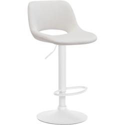 DELUKE® Barhocker JAKSON - Creme, Samt, Weiß | Barhocker mit Lehne Barstuhl Tresenhocker Tresenstuhl Kneipenhocker Kneipenstuhl
