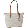 Michael Kors Shopper Jet Set Item EW TZ Tote MK Signature Vanilla/Acorn Nude Damen