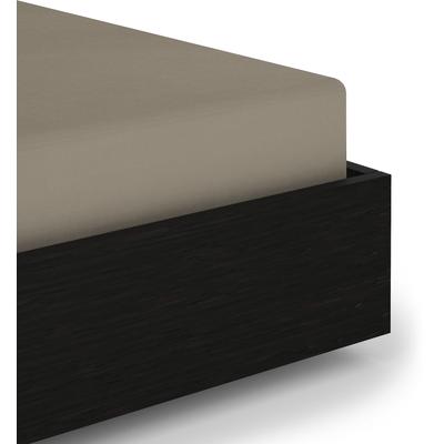 Spannbettlaken HECKETT & LANE "Elementi", taupe, grau, B:180cm L:200cm, Mako-Satin, Obermaterial: 100% Baumwolle, Laken, Laken aus 100% Baumwolle, hochwertiges Mako-Satin, Betttuch ab 90x200 Image