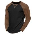 Per uomo Maglietta Camicia a Maniche Lunghe Felpa Manica Lunga Girocollo Estate Tinta unica Quotidiano Casual Stile da Strada Blocco di colore All'aperto Streetwear Casual Nero Blu Grigio chiaro