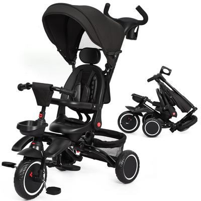 7 in 1 Toddler Foldable Baby Tricycle for Kids with Safety Harness