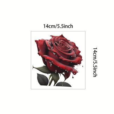 TEMU 1pc Waterproof Rose Laptop Decal, Pvc Material, Transparent Notebook & Tablet Decoration Sticker, Car And Home Decor Adhesive Skin