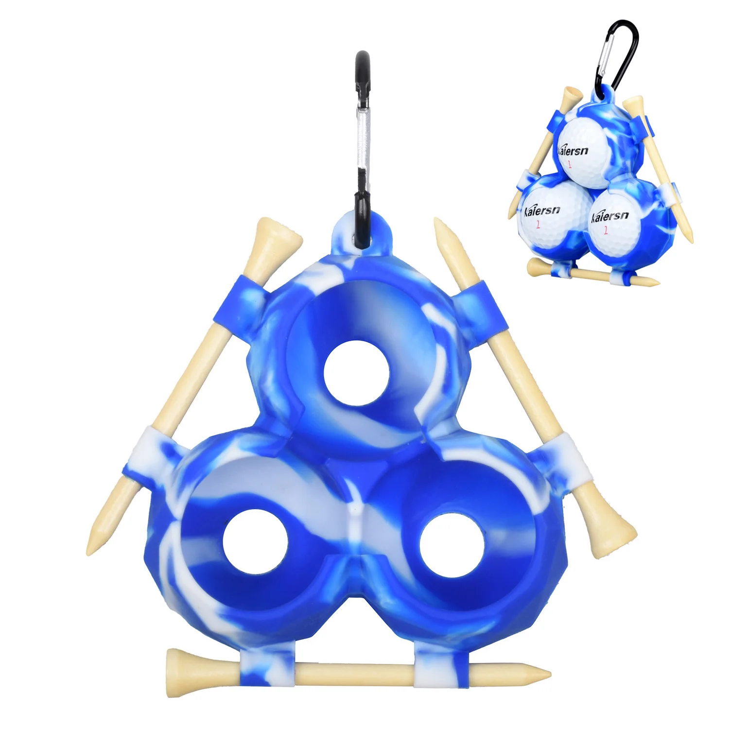 Neue tragbare Mini Golf Ball Schutzhülle Weiche Silikon Golf Ball Halter Mit 3 stücke Golf Tees