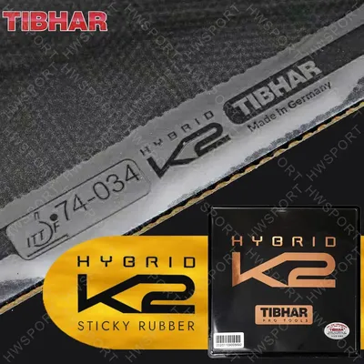 Tibhar Hybrid K2 Tischtennis Gummi klebrige Tischtennis Gummi Deckblatt mit vor abgestimmten kleinen Poren Kuchen Schwamm Image