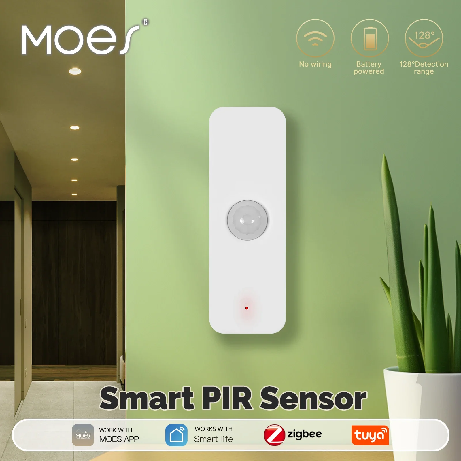 MOES Tuya WiFi/ZigBee Smart PIR Sensor Menschlichen Körper Infrarot Bewegungsmelder Home Security Szene Verknüpfung Automatisierung Batterie Power