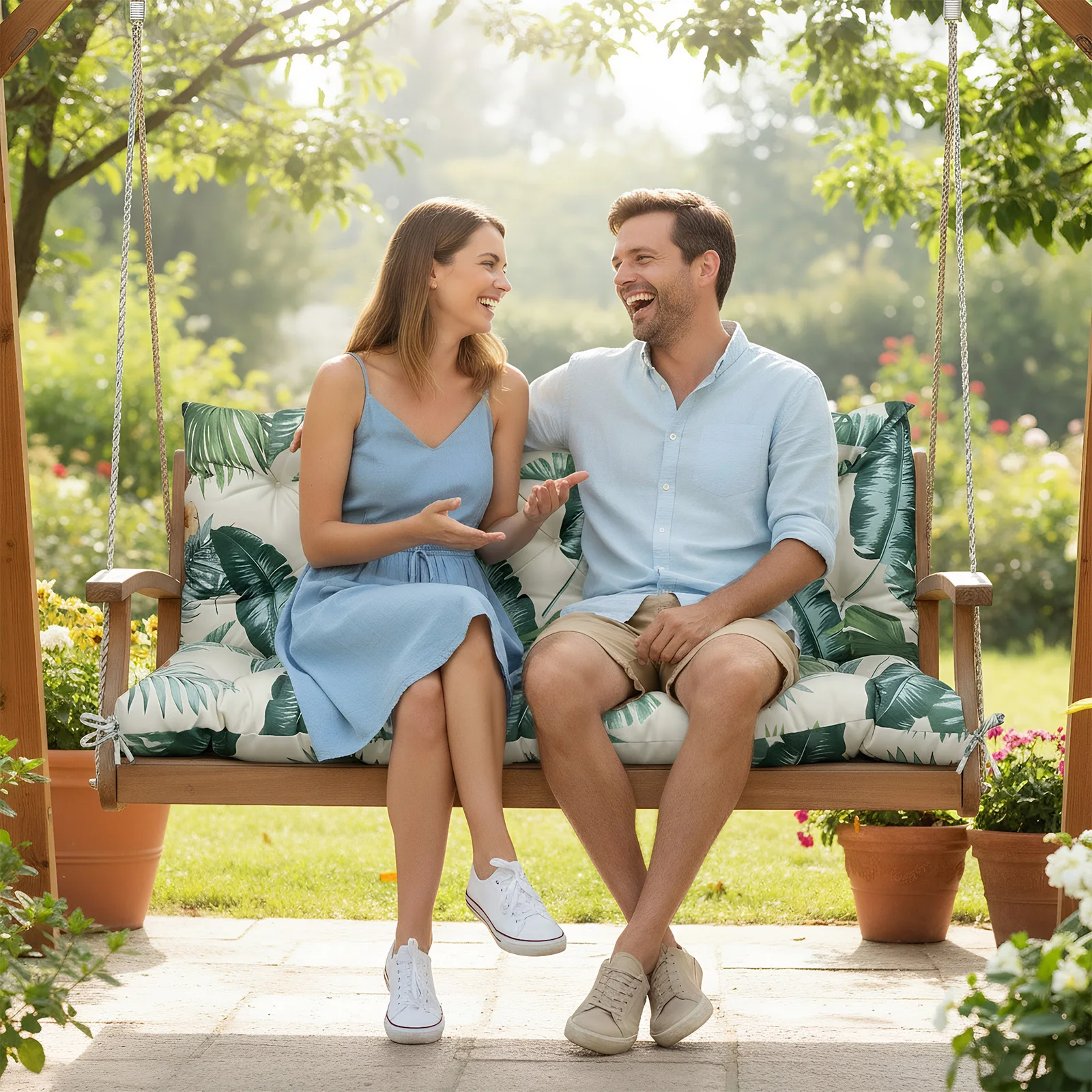 Bank-Ersatzkissen, Gartenbank-Kissen, überfülltes Schaukelpolster, Ersatz-Sitzpolster für Outdoor, Garten, Terrasse, Schaukel Image