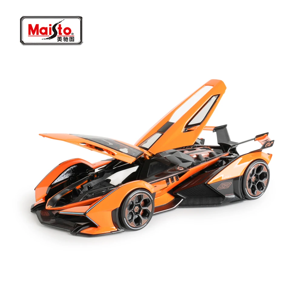 Maisto 1:18 Lambo V12 Vision Gran Turismo Schwarz Sport Auto Statische Druckguss Fahrzeuge Sammeln Modell Auto Spielzeug Image