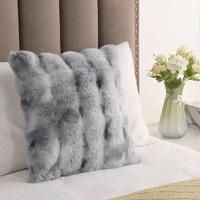 Nachahmung Kaninchen Plüsch Kissen Wohnzimmer Sofa Kissen Schlafzimmer Erker Fenster Einfarbig Image
