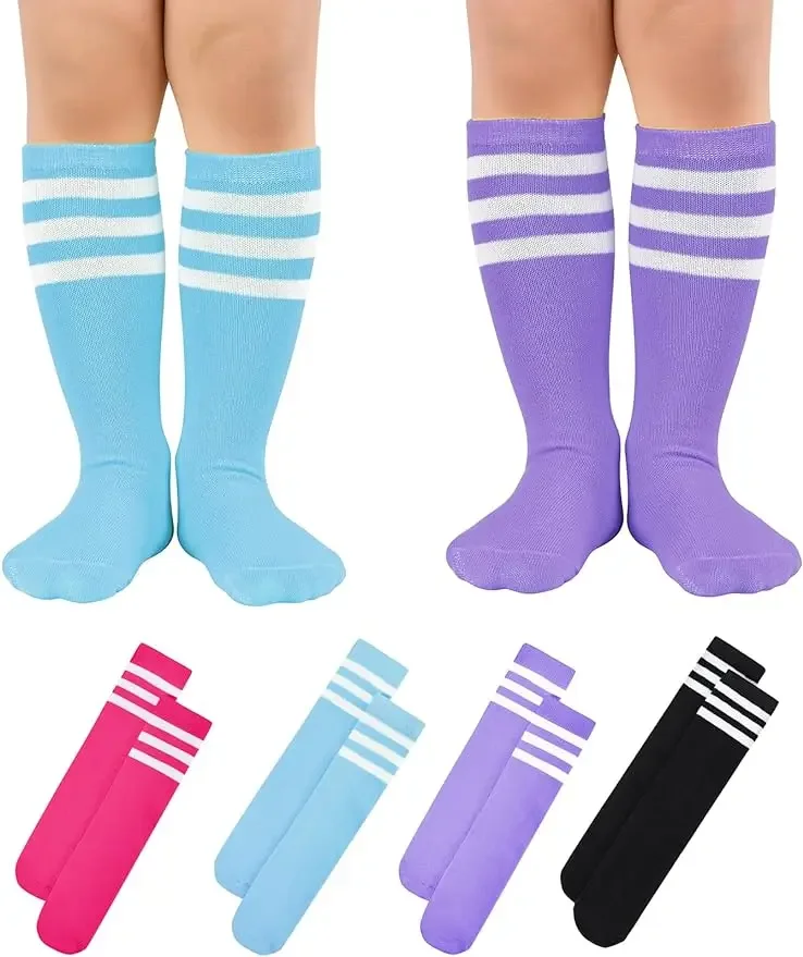 Kinder Kleinkind Mädchen Socken Jugend Baseball Socken Sport Streifen Socken ca. 30 cm Image