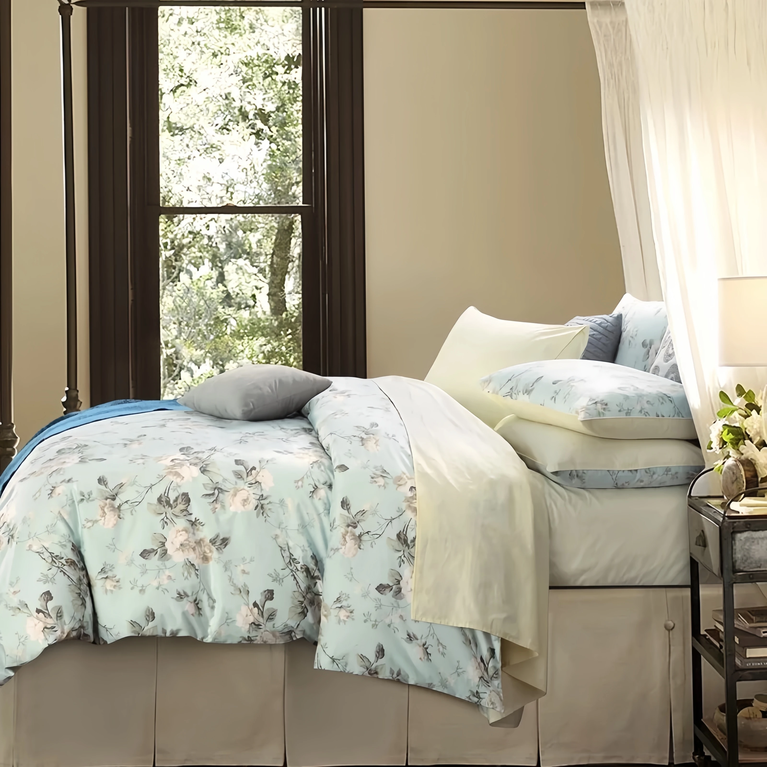 Bettwäsche-Set aus ägyptischer Baumwolle mit US-Größe, 100 % ägyptische Baumwolle, nordamerikanischer Landhausstil, individuelle Größe 11 bis 20 Image