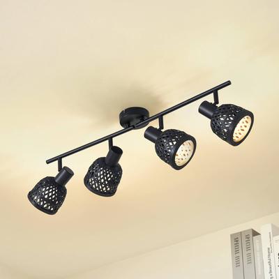 Deckenlampe Eskil Lindby, dimmbar, schwarz, für Wohn- / Esszimmer, Bambus, Modern, Deckenlampe Image