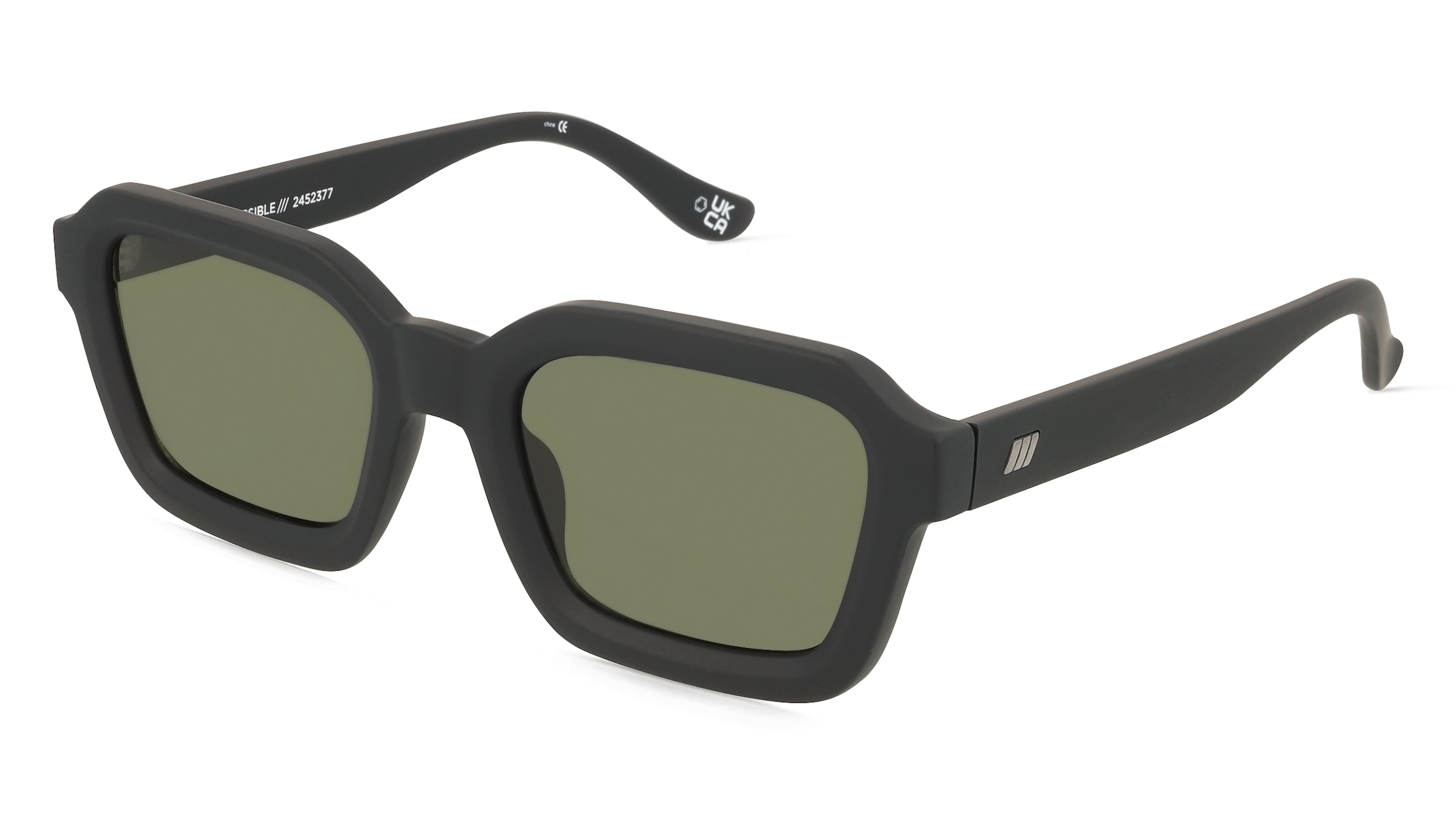 Le Specs IMPOSSIBLE Unisex-Sonnenbrille Vollrand Quadratisch Kunststoff-Gestell, schwarz