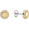 Paar Ohrstecker TOMMY HILFIGER "MINI CRYSTALS, 2780907, 2780908, 2780909", weiß (gelbgoldfarben, edelstahlfarben, weiß, blau, rot, weiß), Ohrringe, Damen, Edelstahl, mit Emaille - mit Glasstein