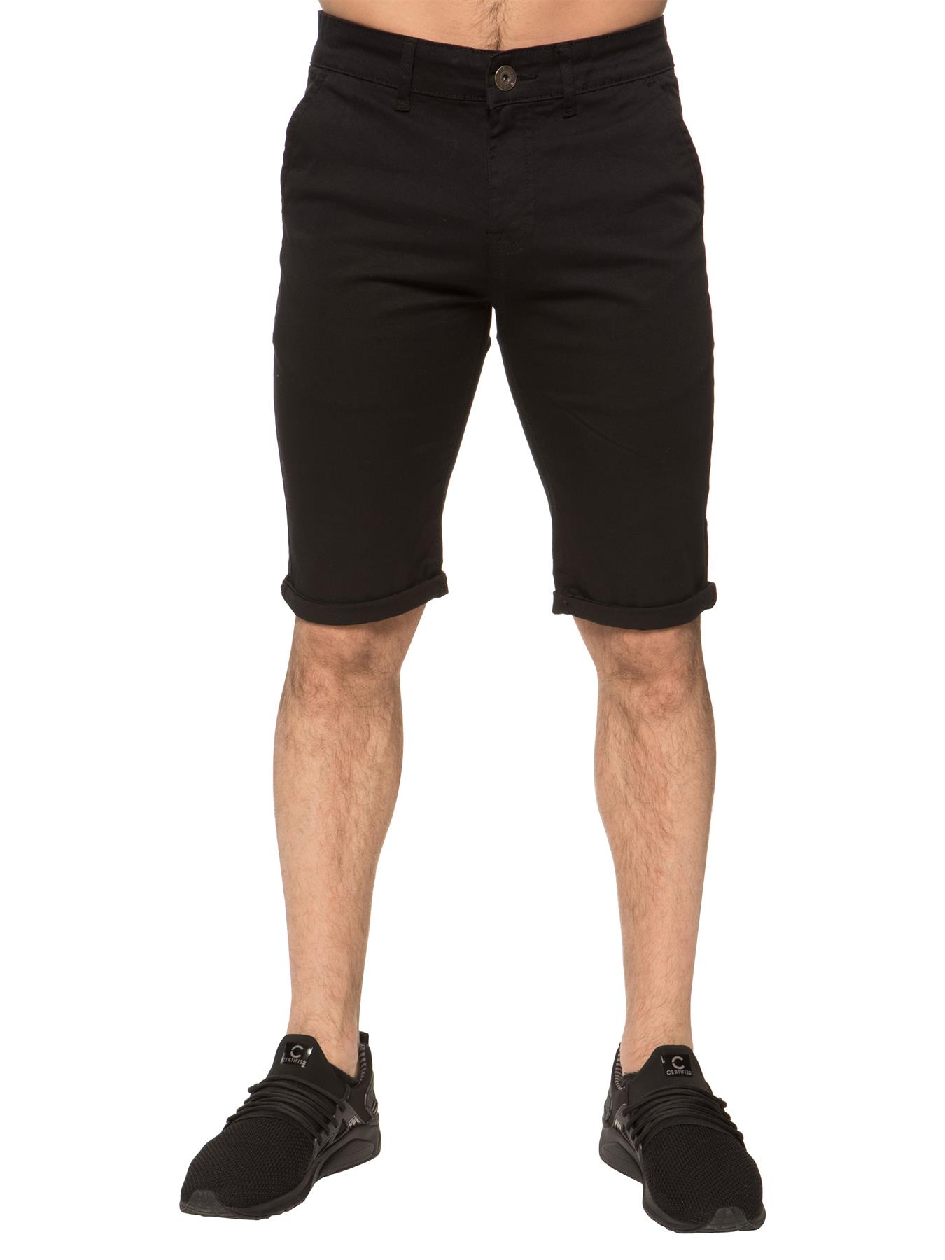 Enzo | Herren Slim Fit Stretch Chino Shorts - Schwarz Image