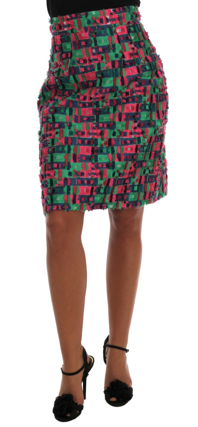 Jacquard-Hohe Taille Bleistiftrock Image