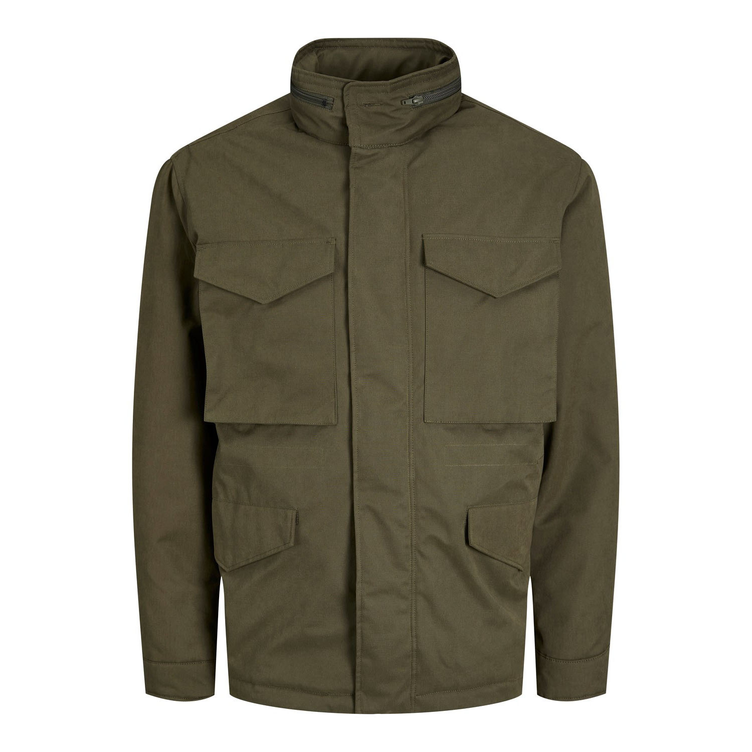Herrenjacke der Marke Jack & Jones. Die Jacke ist aus hochwertiger Baumwolle und Polyester gefertigt. Marke: Jack & JonesModellname: Corps Field JacketKategorie: HerrenjackeMaterialien: Baumwolle, PolyesterFarbe: grün