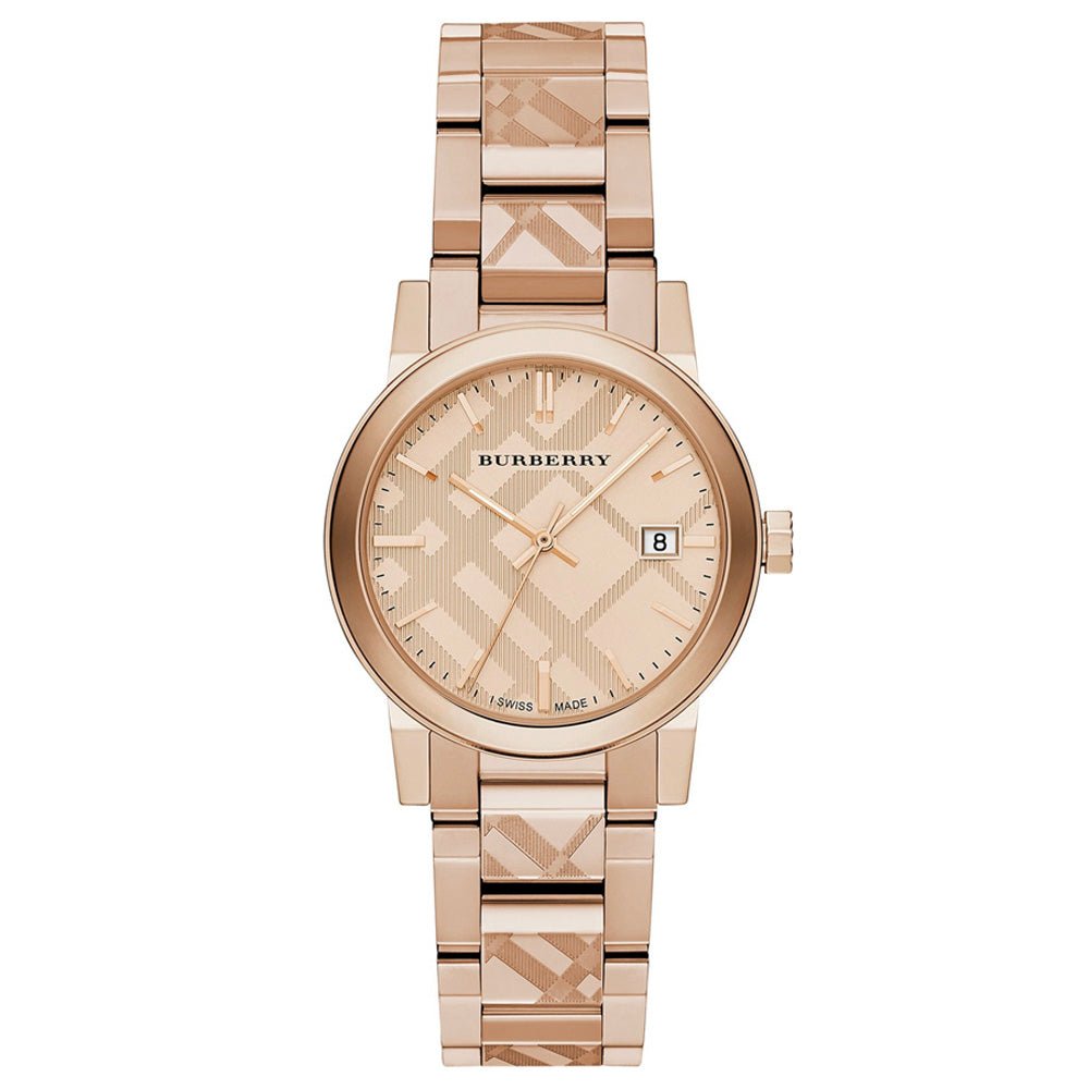Burberry BU9146 The City Gravierte Check Unisex Uhr Image