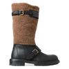 Leder-Lammfell-Stiefel