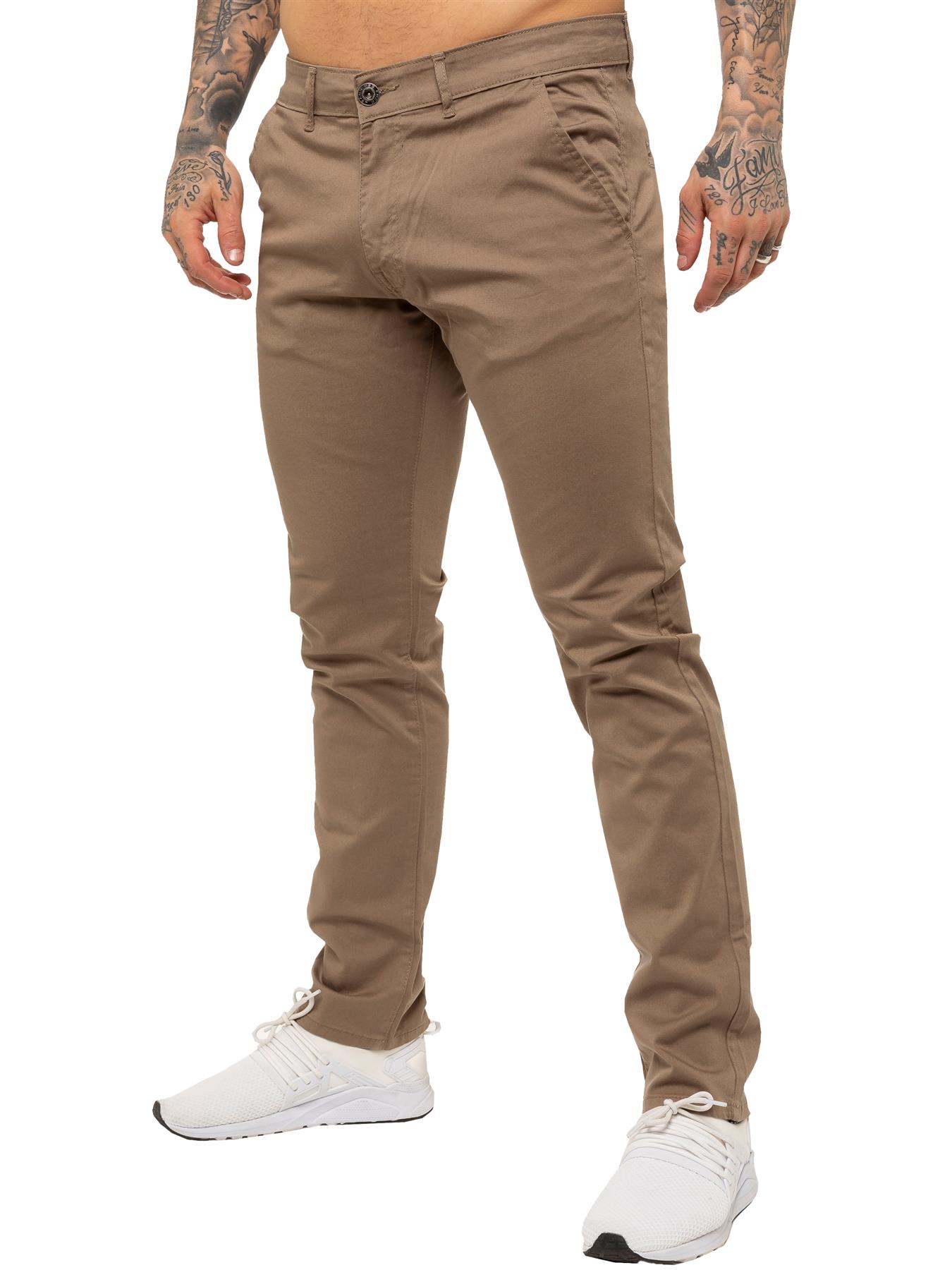 Enzo | Slim Fit Stretch Chino Jeans für Herren - Beige Image