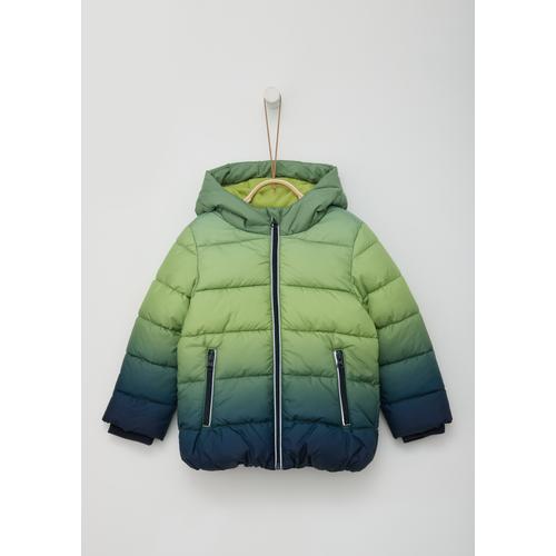 Outdoorjacke S.OLIVER JUNIOR Gr. 98, light khaki aop Jungen Jacken mit Kapuze