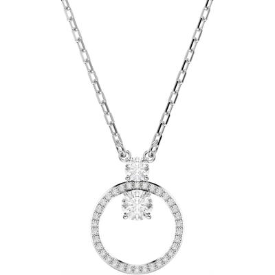 Kette mit Anhänger SWAROVSKI "Constella Pavé, 5692261, 5692266", silber (metallfarben, kristallweiß), Halsketten, Damen,