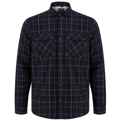 Shirts Tornio Borg Lined Checked Flannel Overshirt Jacket in Blue Marl / XXL - Tokyo Laundry