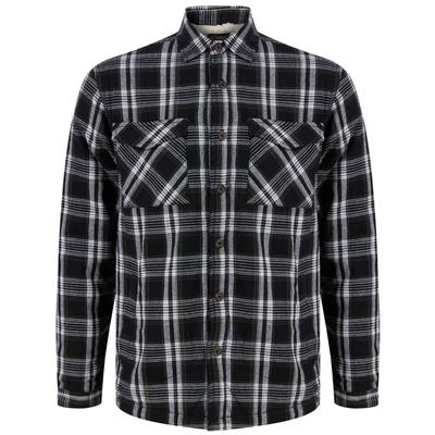 Shirts Tornio Borg Lined Checked Flannel Overshirt Jacket in Jet Black / M - Tokyo Laundry