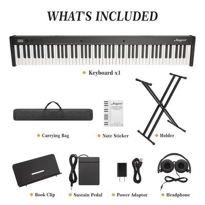 88 Keys Piano Keyboard,Headphones,Pedal,Handbag,Bluetooth, USB MIDI