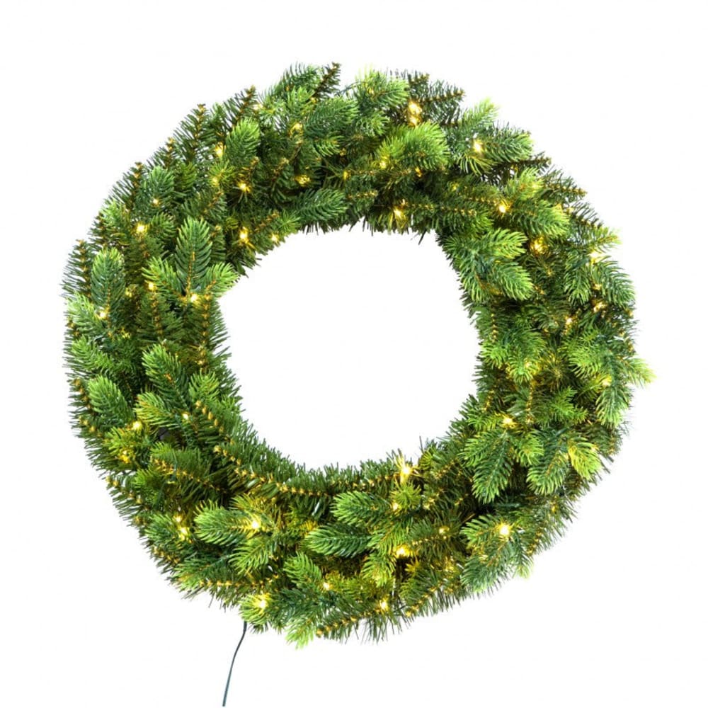 Corona di Natale artficiale verde con microled Ø 45 cm