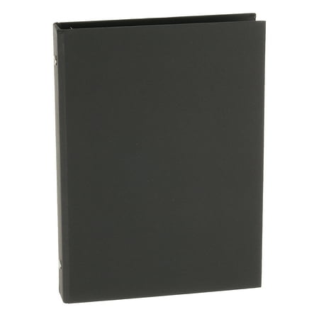 Uxcell A5 Binder Cover 6 Round Ring Binder Protector Kraft Paper Binder Shell Hardcover for Meeting Notebook Folder Black
