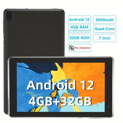 Android Tablet 7 Inch, Android 12.0 Tableta 2GB+2GB RAM + 32GB ROM + 512GB SD Expansion Tablet,