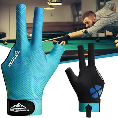 Billiards Glove Left Hand Anti-Slip 3 Finger Snooker Billiard Glove Adjustable Snooker Pool Gloves