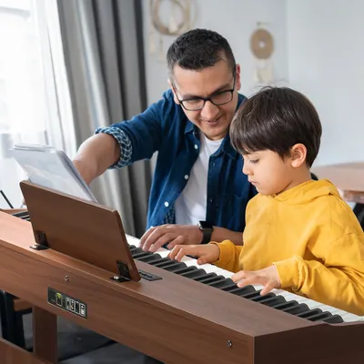 88 Keys Full Weighted Keyboards Digital Piano with Furniture Stand Power Adapter Triple Pedals