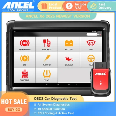 ANCEL X6 OBD2 Car Scan Tools All System Diagnostic Oil EPB TPMS DPF. IMMO SAS Reset ABS Bleeding ODB