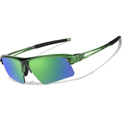 Zenni Round Sunglasses Green With Green Mirror Plastic Frame