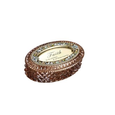 LED Lighted Oval Shaped Jewelry Boxes - 5" - Amber - Set of 4