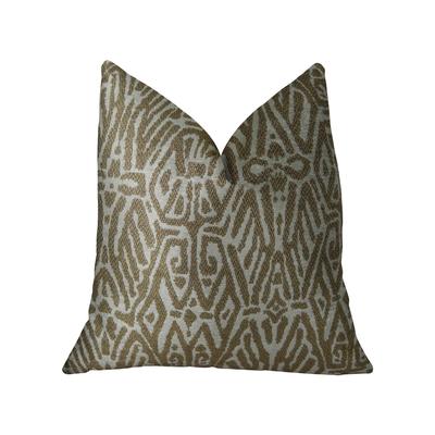 Plutus Cherokee Light Brown and Cream Handmade Decorative Throw Pillow