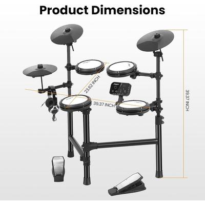 Electric Drum Set,2Pedals,Contains Drum Throne,Drum Sticks,Headphones