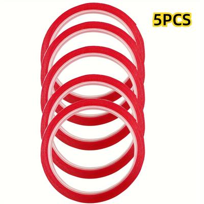 TEMU Acrylic Mounting Tape 5-pack - Clear Double-sided Adhesive Tape For Wood, Plastic, Glass, Metal, Stone Surfaces - High-temperature Resistance, Strong For Photo Mounting And Automotive Use Image
