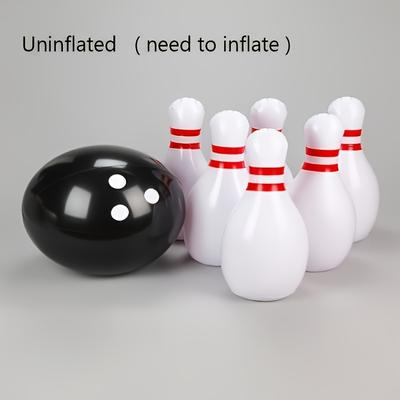 TEMU 7- Inflatable Bowling Set For And , Fun Adult , Uncharged Pvc , For 's Day And 's Day