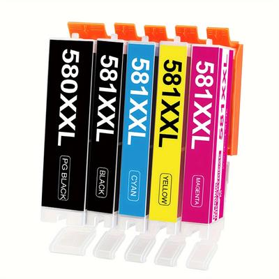 TEMU Pgi-580 Cli-581xxl Printer Cartridges Compatible For 580 581 Cartridges Multipack For Ts705 Tr8550 Ts6150 Tr7550 Ts6250 Tr8500 Ts8251 Ts6350 Ts9550 Ts6151 Ts9551( 5pack)
