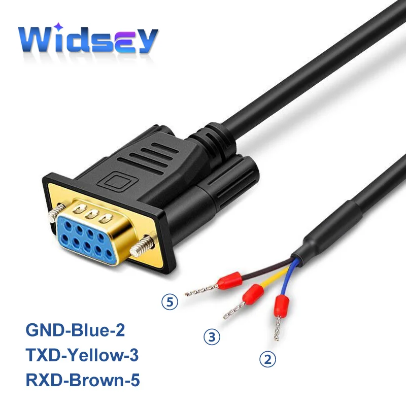 DB9 RS232 Serielles gerades Kabel 0,5/1/3/5/10 m 9-poliges auf 3-Kerne vergoldetes Steckverbinder männlich weiblich vernickeltes Datenkabel Image