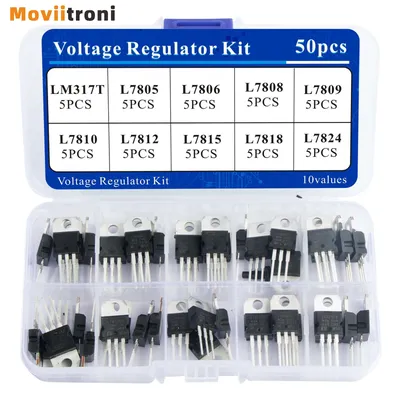 50-teiliges Spannungsregler-Set 10 Werte T0-220 Stabilivolt LM317T L7805 L7806 L7808 L7809 L7810 Image