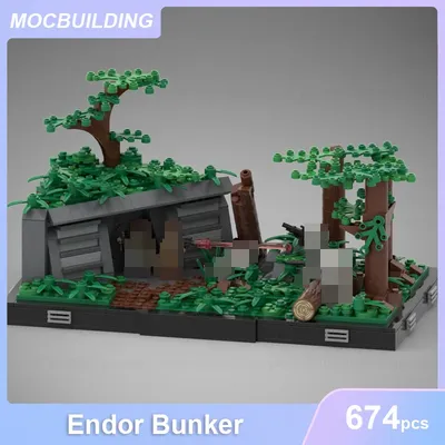 Endor Bunker Diorama Sammlung MOC Bausteine DIY Montieren Ziegel Modell UCS Raum Display Architektur Image
