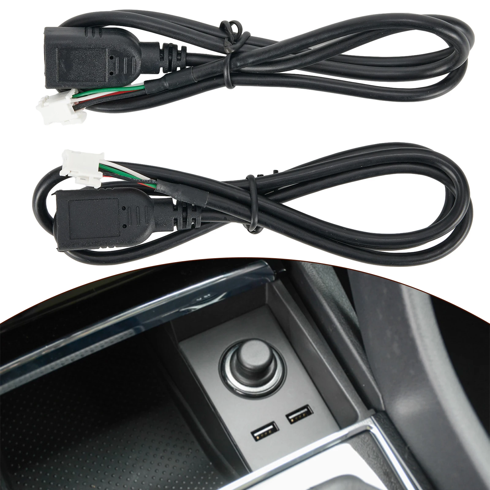 2pcs 75cm Auto USB-Kabel adapter 4-poliger/6-poliger Stecker USB-Verlängerung kabel adapter für Android Car Radio Stereo USB-Kabel adapter Image