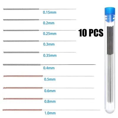 3-D Printer Parts 0.15 0.2 0.25 0.3 0.35 0.4 0.5 0.6 0.8 1.0mm,Nozzle Cleaning Needles,Stainless