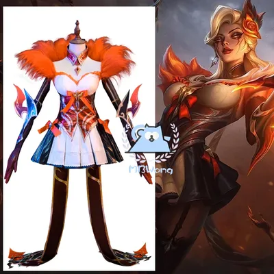 Spiel LOL Western Magic Shadow Evelynn Cosplay Kostüm LOL High Noon Evelynn Kostüm Frauen Orange Kleid Full Set Perücke Halloween Image